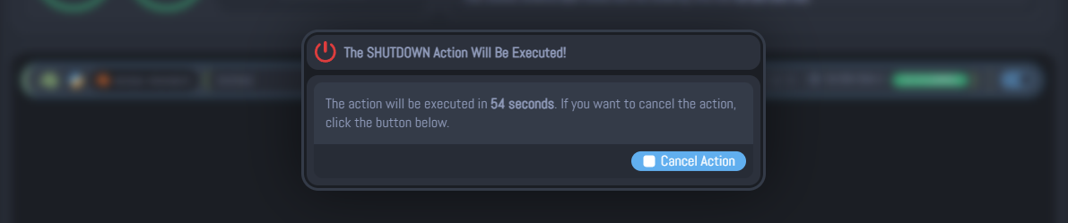 Action Timeout Modal