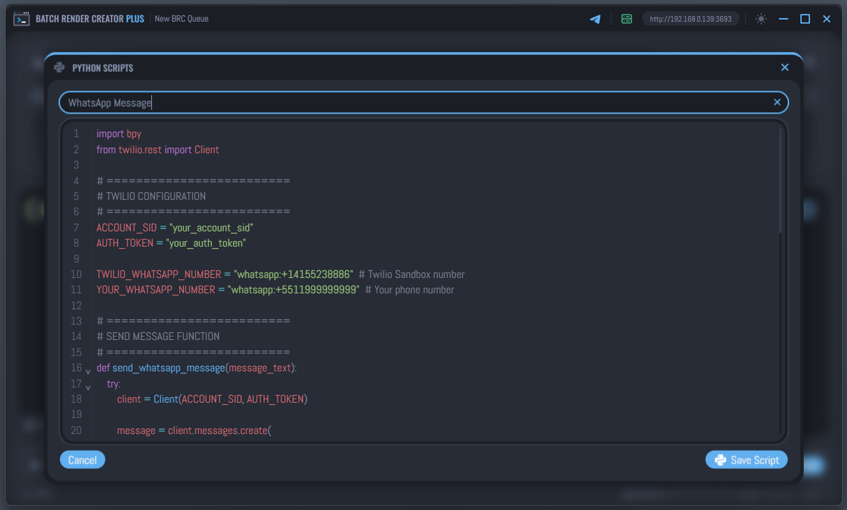 Python Scripts Interface